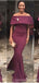 Simple Burgundy Mermaid Off Shoulder Cheap Long Bridesmaid Dresses,WG1326