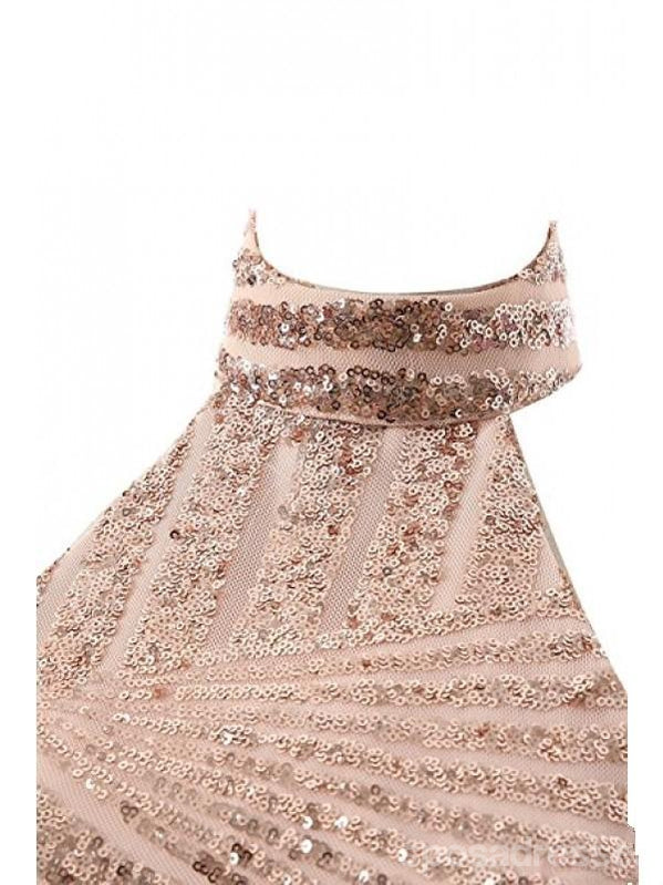 Halter Sparkly Sequin Short Homecoming Prom Dresses, Cheap Party Prom Sweet 16 Dresses, CM378