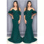 Green Mermaid Spaghetti Straps Cold Shoulder Cheap Long Bridesmaid Dresses,WG1304