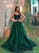 Green A-line Spaghetti Straps Cheap Long Prom Dresses Online,Dance Dresses,12594