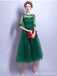 Green Short Sleeves Jewel Homecoming Dresses,Cheap Short Prom Dresses,CM922