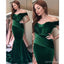 Sexy Mermaid Green Off Shoulder Cheap Long Bridesmaid Dresses Online,WG1162