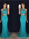 Green Mermaid Two Pieces Halter Cheap Prom Dresses Online, Evening Dresses,12656