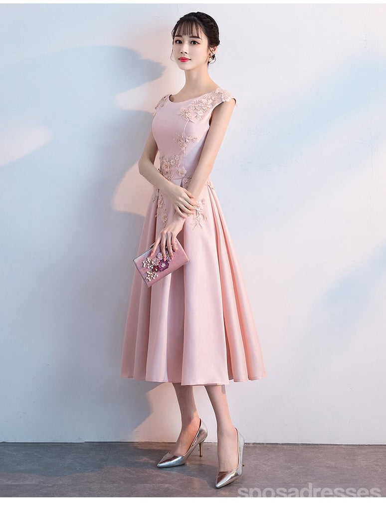 Simple Cap Sleeve Blush Pink Cheap Homecoming Dresses Online, CM698