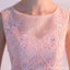 Illusion Blush Pink Lace Beaded Cheap Homecoming Dresses Online, CM696
