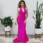 Hot Pink Mermaid Halter Backless Cheap Long Bridesmaid Dresses Online,WG1209