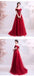 Burgundy A-line Off Shoulder Long Prom Dresses Online, Dance Dresses,12751
