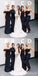 Mismatched Black Mermaid Cheap Long Bridesmaid Dresses Online,WG1244