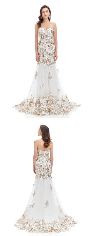 Sexy Mermaid Sweetheart Strapless Cheap Long Prom Dresses Online,12783