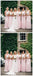 Mismatched Chiffon Pale Pink Long Cheap Bridesmaid Dresses Online, WG250