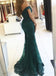Off Shoulder Burgundy Lace Beaded Evening Mermaid Prom Dresses, Long Sexy Prom Dresses 17132