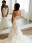Strapless Mermaid Lace Wedding Dresses,  Sexy Long Custom Wedding Gowns, 17103
