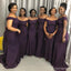 Simple Mermaid Off Shoulder Purple Cheap Long Bridesmaid Dresses Online,WG1176
