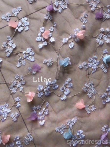 Spaghetti Straps Lace Flower A-line Long Evening Prom Dresses, Cheap Sweet 16 Dresses, 18448