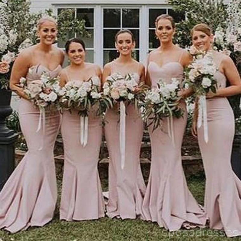 Spaghetti Straps Mermaid Simple Long Cheap Bridesmaid Dresses Online, WG264