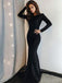 Mermaid Long Sleeves Sequin Long Prom Dresses, Sweet 16 Prom Dresses, 12386