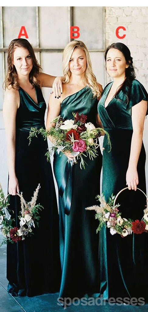 Mismatched Mermaid Green Sleeveless Cheap Long Bridesmaid Dresses Online, WG1151
