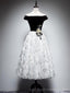 Off Shoulder Black And White Feather Cheap Homecoming Dresses Online, Cheap Short Prom Dresses, CM757