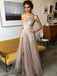 One Shoulder Sexy Side Slit Heavily Beaded Sparkly Long Evening Prom Dresses, 17270