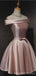 Pink Off Shoulder Short Homecoming Dresses Online, Cheap Short Prom Dresses, CM848