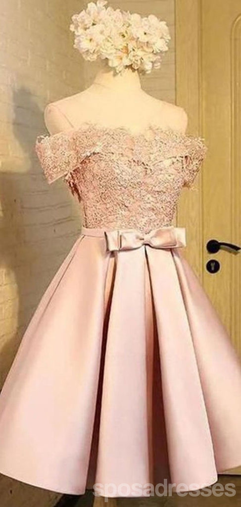 Pink Off Shoulder Short Homecoming Dresses Online, Cheap Short Prom Dresses, CM871