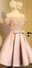 Pink Off Shoulder Short Homecoming Dresses Online, Cheap Short Prom Dresses, CM871