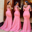 Mismatched Pink Mermaid Cheap Long Bridesmaid Dresses Online,WG1332