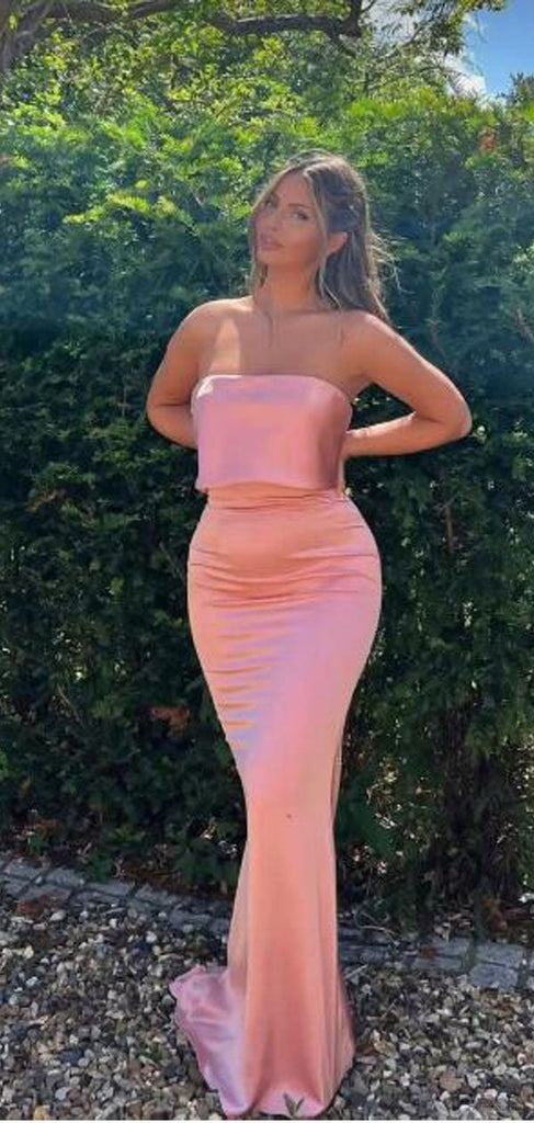 Sexy Pink Mermaid Sweetheart Cheap Long Bridesmaid Dresses,WG1498