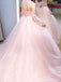 Pink A-line Long Sleeves Jewel Cheap Long Prom Dresses,Evening Party Dresses,12829