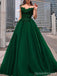 Green A-line Spaghetti Straps Long Prom Dresses Online,Dance Dresses,12613