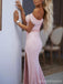 Sparkly Mermaid Pink Off Shoulder High Slit Long Prom Dresses Online,12592