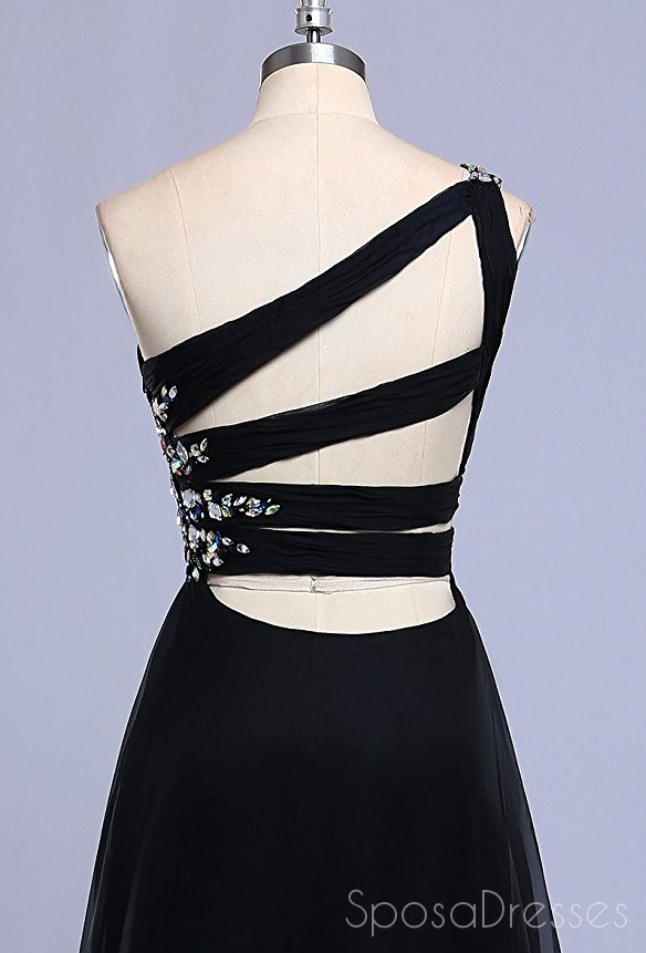 One Shoulder Beaded Chiffon Ombre Long Evening Prom Dresses, Custom cheap Sweet 16 Dresses, 18405