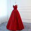 Red V Neck A-line Custom Long Evening Prom Dresses, 17717