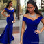 Popular Royal Blue Off Shoulder Mermaid Long Evening Prom Dresses, 17675