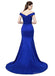 Popular Royal Blue Off Shoulder Mermaid Long Evening Prom Dresses, 17675