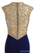 Royal Blue Gold Beaded Side Slit Mermaid Long Evening Prom Dresses, 17677
