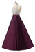 Halter Rhinestone Beaded Purple A-line Long Evening Prom Dresses, 17678