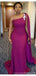 Purple Mermaid One Shoulder Cheap Long Bridesmaid Dresses,WG1487