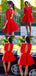 Red Sexy Long sleeve open back lace homecoming prom dresses, Sweet 16 Dresses, CM0002