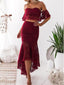 Two Piece Lace Strapless Burgundy Prom Dresses, Sweet 16 Prom Dresses, 12474