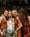 Spaghetti Straps Burnt Orange Short Bridesmaid Dresses Online, WG714