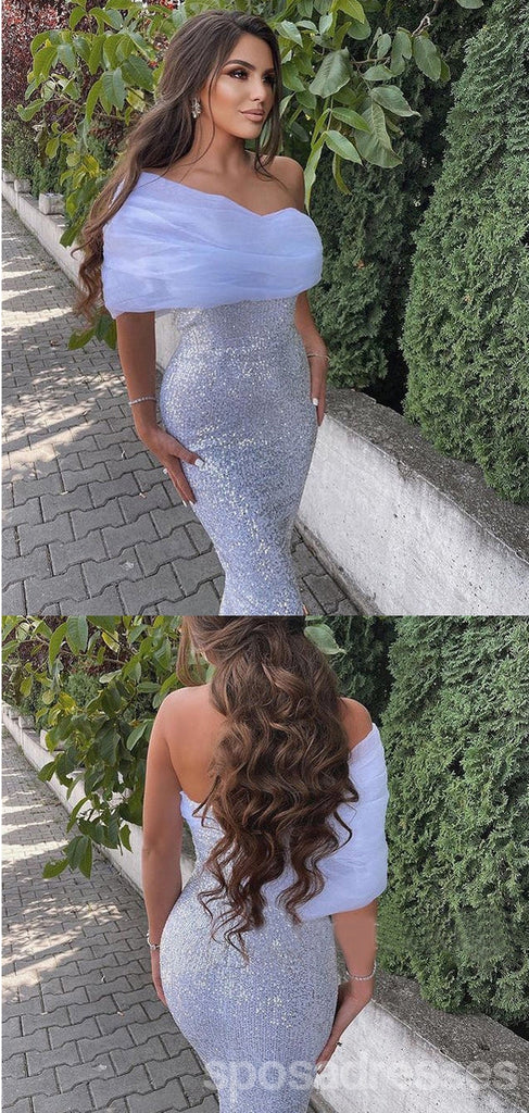 Sparkly Mermaid One Shoulder Maxi Long Prom Dresses Online,13267