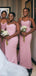 Simple Mermaid Pink Sweetheart Sleeveless Cheap Bridesmaid Dresses Online, WG992