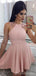 Simple Pink Sleeveless Short Homecoming Dresses Online, Cheap Short Prom Dresses, CM860