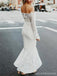 Off Shoulder Vintage Lace Mermaid Cheap Wedding Dresses Online, Long Sleeves Bridal Dresses, WD431