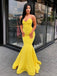 Simple Mermaid Yellow Cheap Long Evening Prom Dresses, Sweet 16 Prom Dresses, 12380