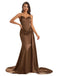 Mismatched Brown Mermaid Maxi Long Bridesmaid Dresses,Party Dress, WG1883