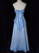 Elegant Blue A-line Spaghetti Straps Maxi Long Party Prom Dresses Ideas,Evening Gowns,13907