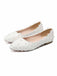 New flat shoes lace pearl pointed toe shallow oral wedding shoes bridesmaid party shoes flower pointed toe single shoes