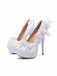 Wedding Shoes Lace Flower Pearl Women's High Heels Stiletto Heels Large Size Water Platform Shoes Women's Shoes